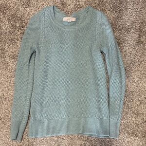 LOFT Women's Blue Crew Neck Sweater